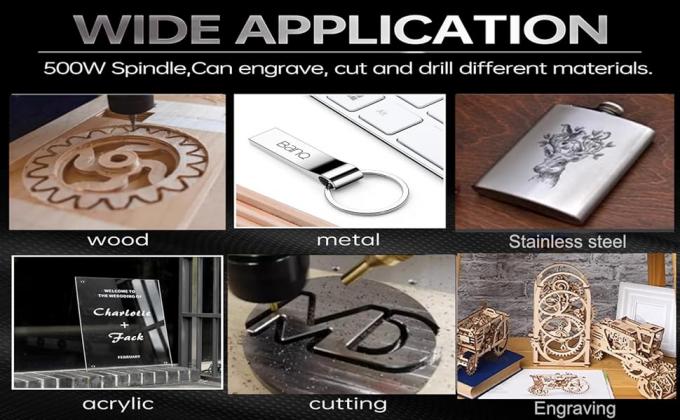 3軸4540 CNC彫刻機 アルミテーブル 500W スピンドル 1