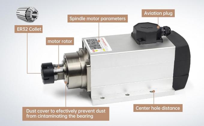 6.0kw ER32 空気冷却 スピンドルモーター 18000rpm CNC彫刻機用 1