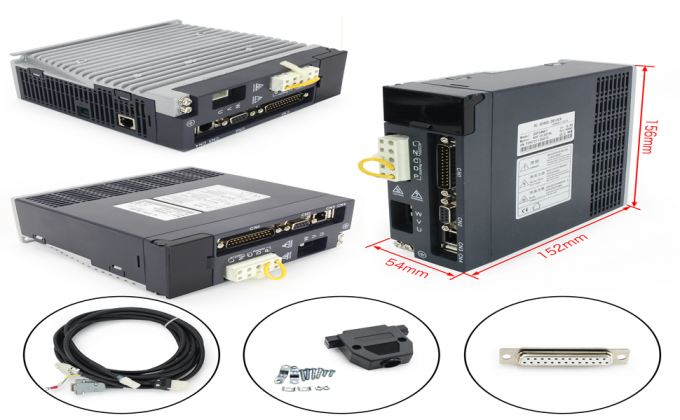 CNCコントローラ ACサーボモーターキット 3000rpm 64Ncm 200W 17ビット磁気エンコーダー 3